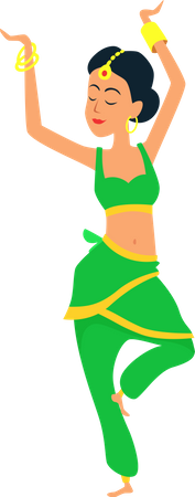 Femme, danseuse, bharatnatyam  Illustration