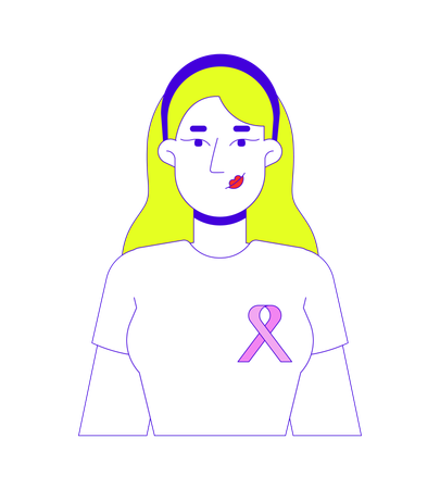 Une femme blanche sensibilise au cancer du sein  Illustration