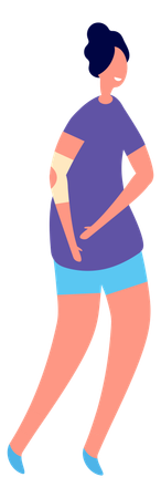 Femme blessée à la main  Illustration