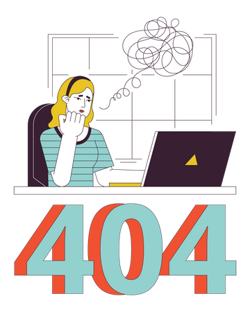 Pensées d'une femme blonde, erreur 404  Illustration
