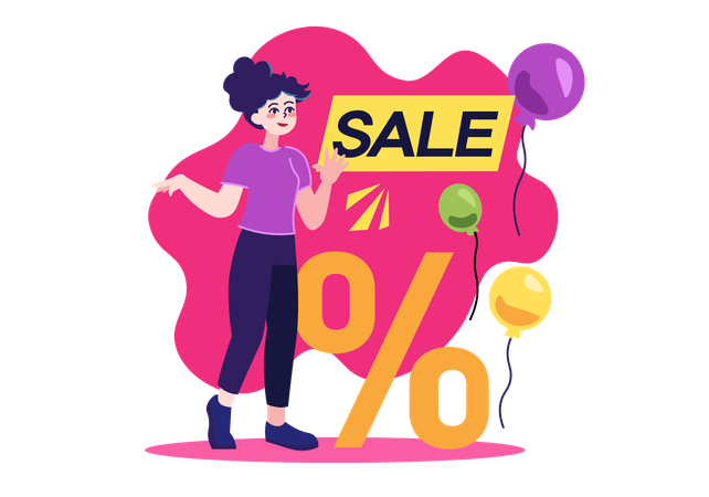 Boutiques de femme de vente shopping  Illustration