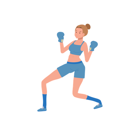 Femme, Boxe  Illustration