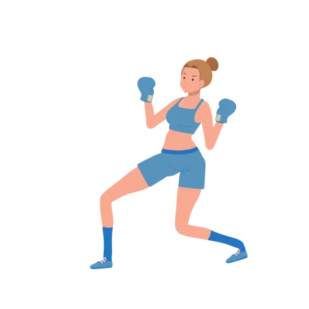 Femme, Boxe  Illustration