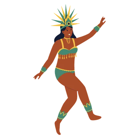 Femme brésilienne dansant la samba  Illustration