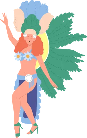 Danseuse de samba brésilienne  Illustration