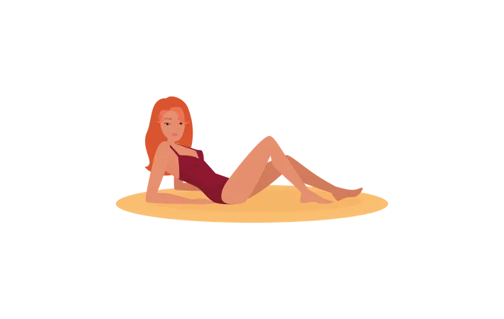 Femme, bronzer  Illustration