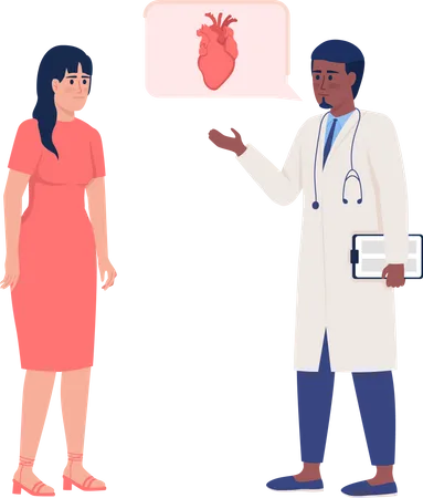 Femme visitant un cardiologue  Illustration