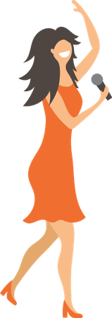 Femme chantant une chanson  Illustration
