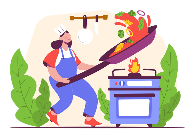 Femme chef  Illustration