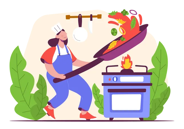 Femme chef  Illustration