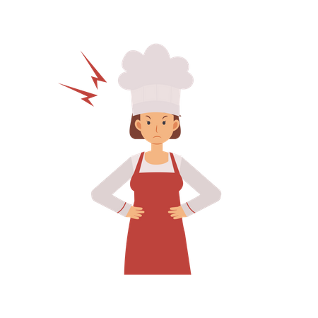 Femme chef en colère  Illustration