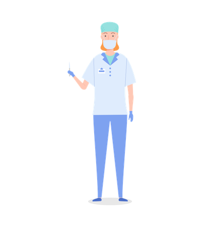Chirurgien debout en uniforme médical  Illustration