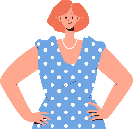 Femme confiante en robe  Illustration