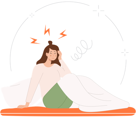 Femme confrontée à des troubles du sommeil  Illustration