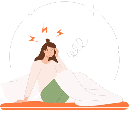 Femme confrontée à des troubles du sommeil  Illustration