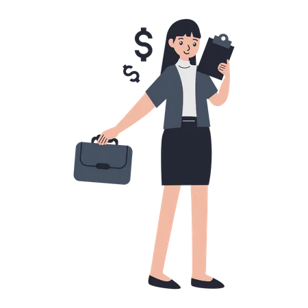 Consultante financière féminine  Illustration