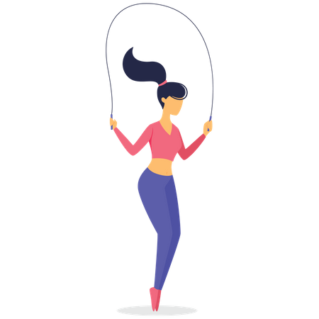 Femme, corde à sauter  Illustration