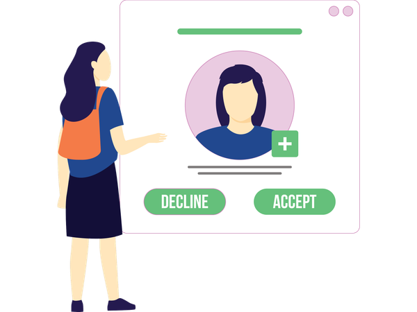 Femme créant un compte en ligne  Illustration