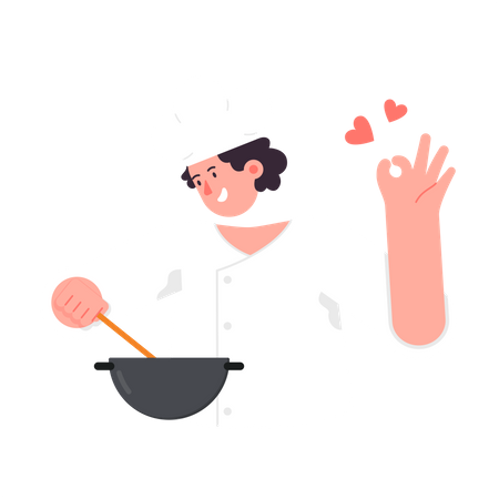 Femme cuisinière cuisine repas  Illustration