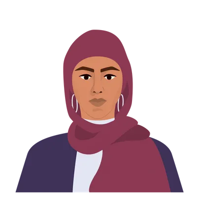 Femme d'affaires arabe portant le hijab  Illustration