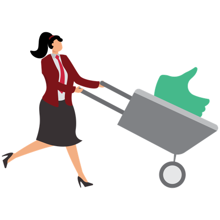 Femme d'affaires avec des émotions positives  Illustration
