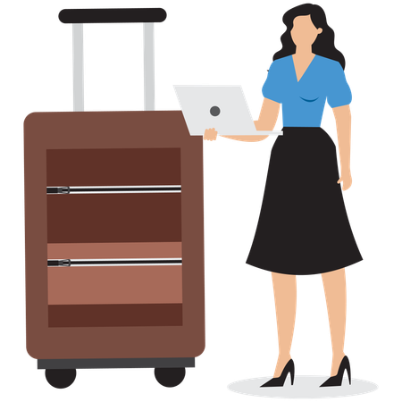 Femme d'affaires partant en voyage d'affaires  Illustration