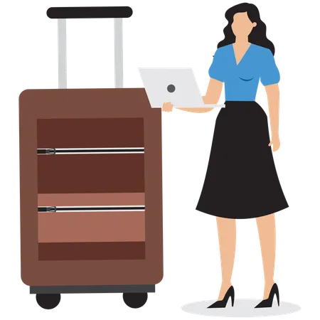 Femme d'affaires partant en voyage d'affaires  Illustration