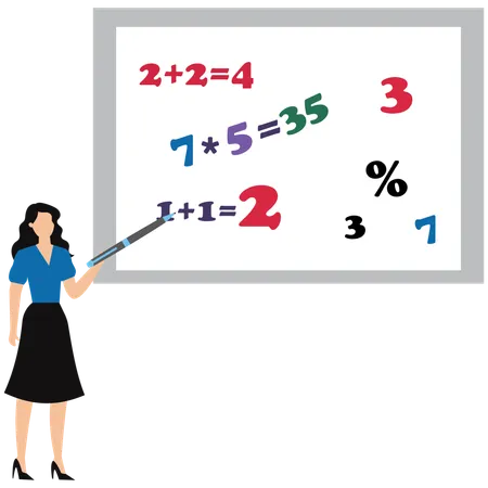 Femme d'affaires effectuant des calculs commerciaux  Illustration