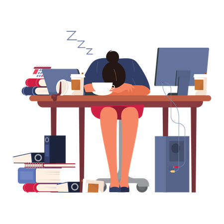 Femme d'affaires fatiguée  Illustration