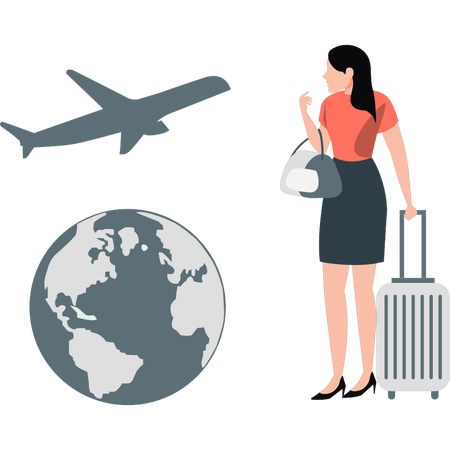 Une femme d'affaires part en voyage d'affaires  Illustration