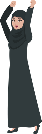 Femme d'affaires arabe célébrant  Illustration