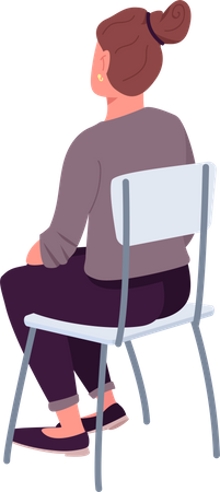 Femme d'affaires assise sur la chaise de bureau  Illustration