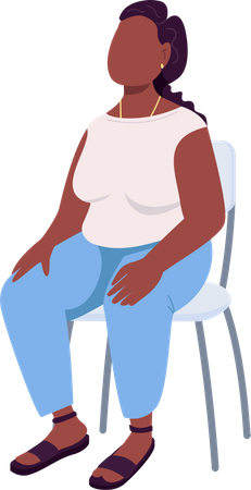 Femme affaires, séance chaise  Illustration