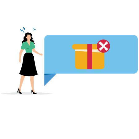 Femme d'affaires avec un produit vide  Illustration