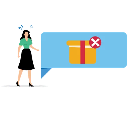 Femme d'affaires avec un produit vide  Illustration