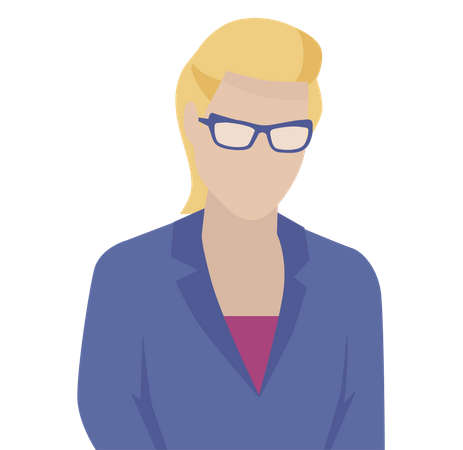 Femme d'affaires blonde avec des lunettes  Illustration