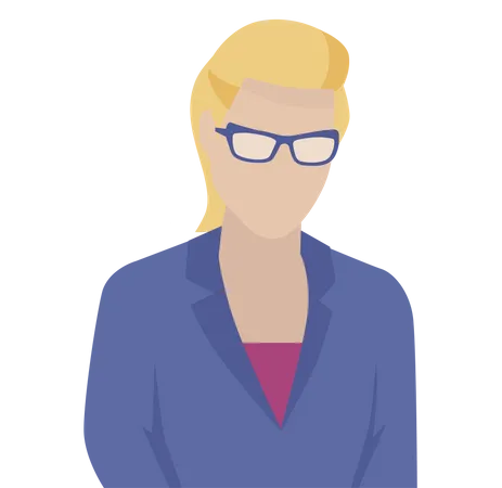 Femme d'affaires blonde avec des lunettes  Illustration