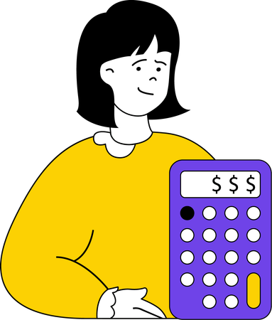 La femme d'affaires calcule ses finances  Illustration