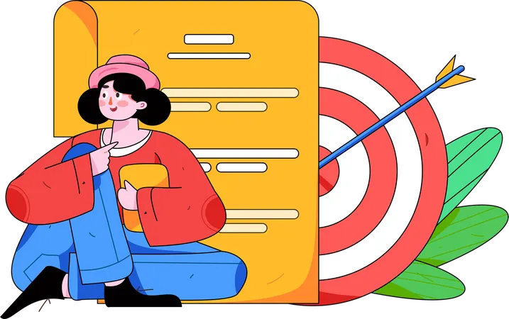 Une femme d'affaires cible les nouveaux employés de son entreprise  Illustration