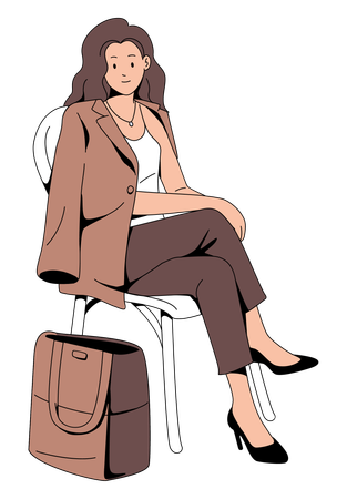 Pose de femme d'affaires confiante  Illustration