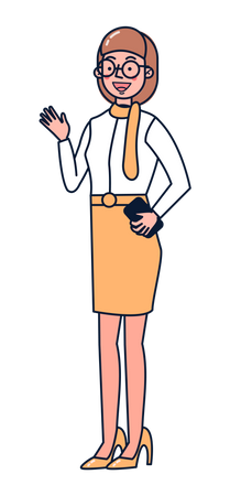 Femme d'affaires disant bonjour  Illustration