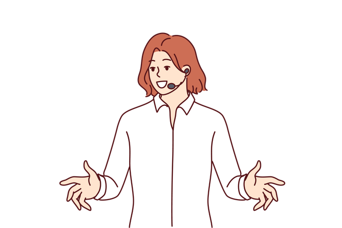 Femme d'affaires donne une présentation  Illustration