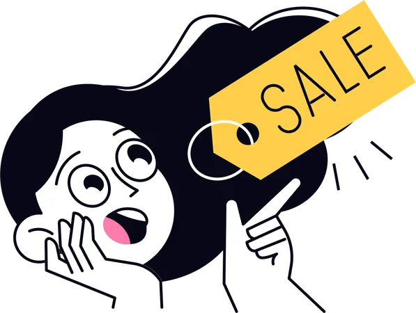 Femme d'affaires faisant des achats de soldes  Illustration