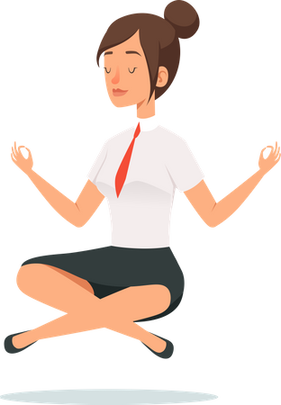 Femme affaires, faire, méditation  Illustration