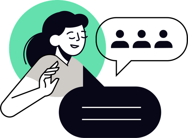 Une femme d'affaires parle à des employés de l'entreprise  Illustration