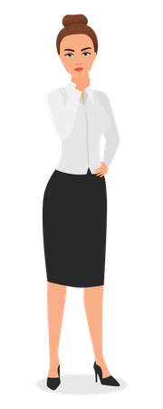 Femme d'affaires pensant  Illustration