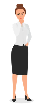 Femme d'affaires pensant  Illustration