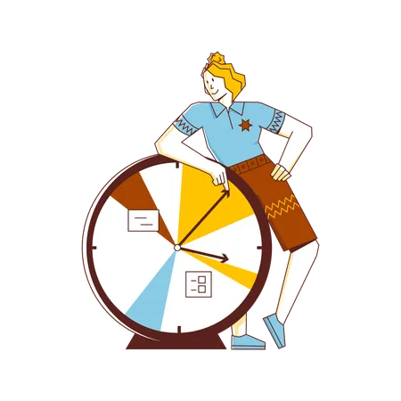 Femme d'affaires planifiant le temps selon l'horloge  Illustration