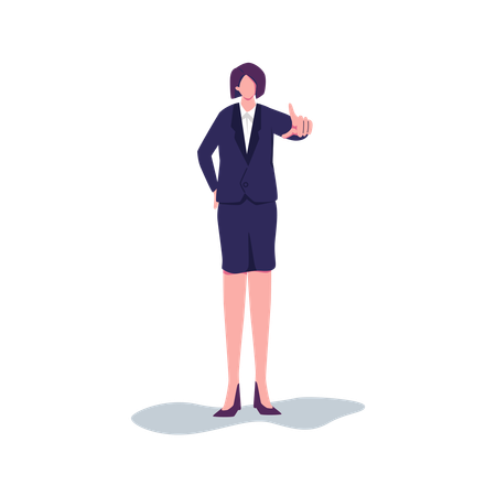 Femme d'affaires pointant du doigt  Illustration