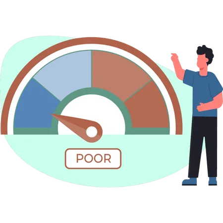 Femme d'affaires consultant le score de crédit  Illustration